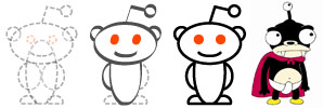 Character from the Reddit logo